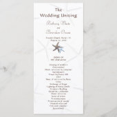 Starfish Couple Flat Double Sided Wedding Program Programmakaart (Voorkant)