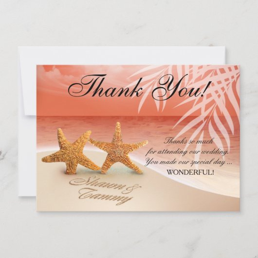 Starfish Couple Hartelijk dank | VERZOEK OM NAMEN Kaart (Voorkant)
