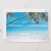 Starfish Couple Lights Beach Destination Wedding Kaart (Achterkant)