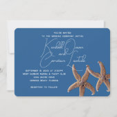 Starfish Couple Marine Blue Ceremony Kaart (Voorkant)