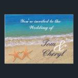 Starfish Couple Ocean Beach Huwelijksuitnodigingen Kaart<br><div class="desc">Personaliseer voor elk evenement.</div>