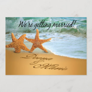 Starfish Couple Save the Date Beach Theme