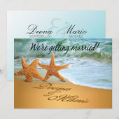 Starfish Couple Save the Date Beach Theme (Voorkant / Achterkant)
