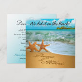Starfish Couple vraagt om je namen in de zand te l Kaart (Voorkant / Achterkant)