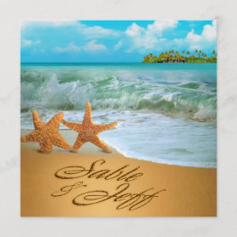 Starfish Couple vraagt om je namen in de zand te l Kaart