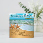 Starfish Couple vraagt om je namen in de zand te l Kaart (Staand voorkant)