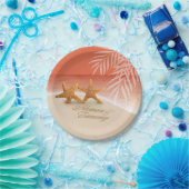 Starfish Couple vraagt om je namen in de zand te l Papieren Bordje (Feest)