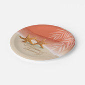 Starfish Couple vraagt om je namen in de zand te l Papieren Bordje (Gekanteld)