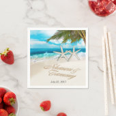 Starfish Couple vraagt om je namen in de zand te l Servetten (Insitu)