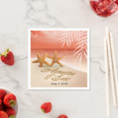 Starfish Couple vraagt om je namen in de zand te l Servetten (Insitu)