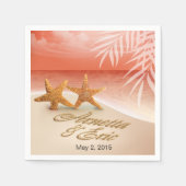 Starfish Couple vraagt om je namen in de zand te l Servetten (Voorkant)