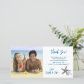 Starfish Couple Weddenschap Foto bedankt kaarten (Staand voorkant)