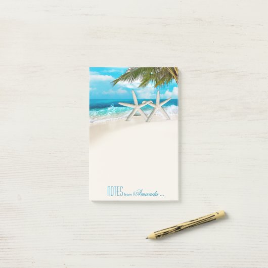 Starfish Couple White Sands Beach Personated Post-it® Notes (Op bureau)