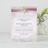 Starfish Cranberry Beach Huwelijksuitnodiging Kaart (Staand voorkant)