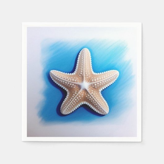 Starfish Crayon Drawing Servet (Voorkant)
