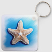 Starfish Crayon Drawing Sleutelhanger (Achterkant)