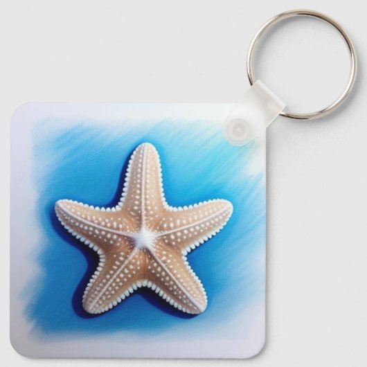 Starfish Crayon Drawing Sleutelhanger (Achterkant)