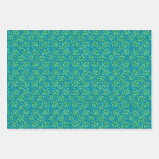 Starfish Crowd Pattern Inpakpapier Vel (Voorkant 3)