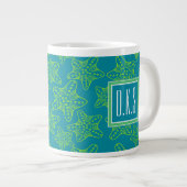 Starfish Crowd Pattern | Monogram Grote Koffiekop (Voorkant rechts)