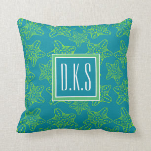 Starfish Crowd Pattern Monogram Kussen