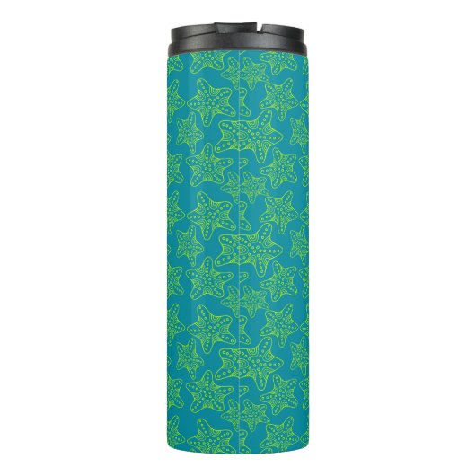 Starfish Crowd Pattern | Monogram Thermosbeker (Achterkant)