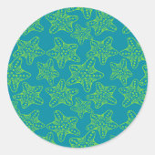 Starfish Crowd Pattern Ronde Sticker (Voorkant)