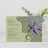 Starfish Destination of Beach Wedding Invitation Kaart (Staand voorkant)