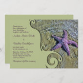 Starfish Destination of Beach Wedding Invitation Kaart (Voorkant / Achterkant)