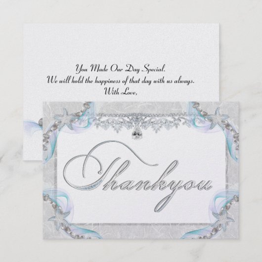 Starfish & Diamonds - Hartelijk dank Bedankkaart (Voorkant / Achterkant)