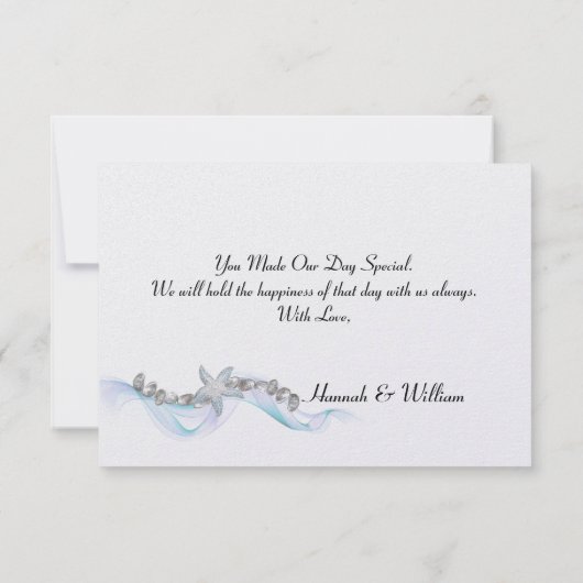 Starfish & Diamonds - Hartelijk dank Bedankkaart (Achterkant)