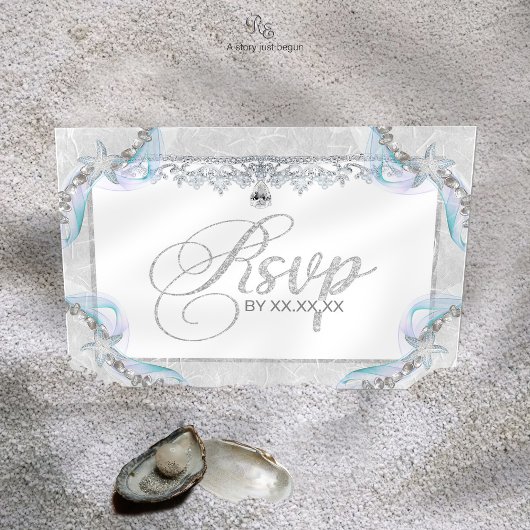 Starfish & Diamonds RSVP-kaart Bedankkaart