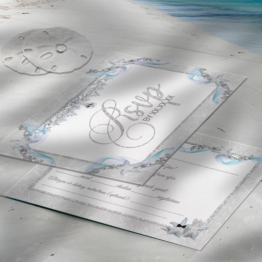 Starfish & Diamonds RSVP-kaart Bedankkaart