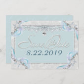 Starfish & Diamonds Sparen de Datum Save The Date (Voorkant / Achterkant)