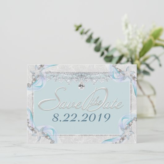 Starfish & Diamonds Sparen de Datum Save The Date (Staand voorkant)