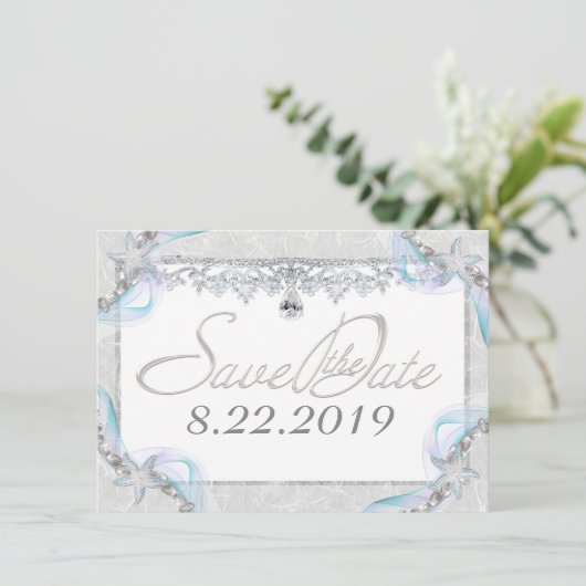 Starfish & Diamonds Sparen de Datum Save The Date (Staand voorkant)