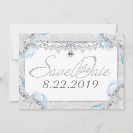 Starfish & Diamonds Sparen de Datum Save The Date (Voorkant)