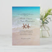 Starfish door Zee Beach Wedding Invitation Kaart (Staand voorkant)
