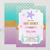 Starfish douche thema uitnodiging (Voorkant / Achterkant)