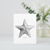 Starfish Draak Zwart-wit Zee Star Art Briefkaart (Staand voorkant)