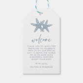 Starfish Dusty Blue Beach Bruiloft Welkom Cadeaulabel (Voorkant)
