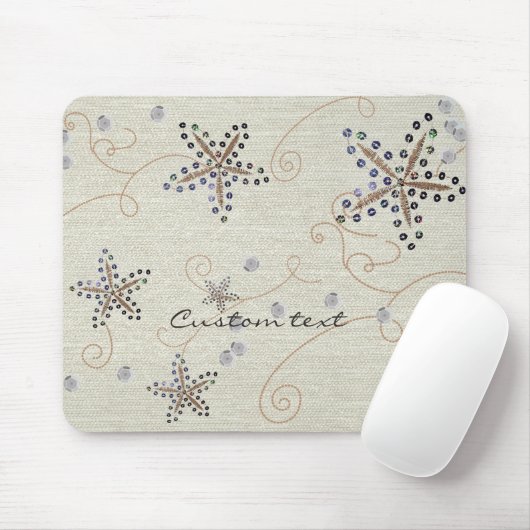 Starfish Elegance Beach Sequins Elegant Muismat (Met muis)