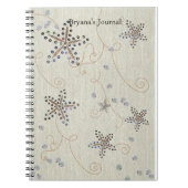 Starfish Elegance Beach Sequins Sparkle Notitieboek (Voorkant)