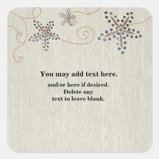 Starfish Elegance Strand Bruiloft Favor Sticker (Voorkant)