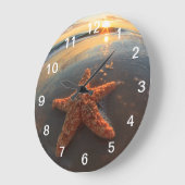 Starfish en bubels op zonsondergang grote klok (Hoek)