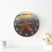 Starfish en bubels op zonsondergang grote klok (Huis)