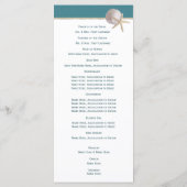 Starfish en Burlap Beach huwelijksprogramma Programmakaart (Achterkant)