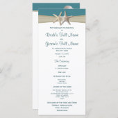 Starfish en Burlap Beach huwelijksprogramma Programmakaart (Voorkant / Achterkant)