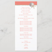 Starfish en Burlap Coral Beach huwelijksprogramma Programmakaart (Achterkant)