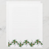 Starfish en Holly Lined Letterhead Paper (Voorkant / Achterkant)