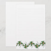 Starfish en Holly Lined Letterhead Paper (Voorkant / Achterkant)